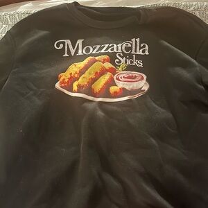 Black Mozzarella Sticks Graphic Sweatshirt